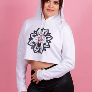 Sudadera corta "De puro hacer chaturanga flor loto" - Imagen 2